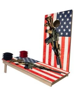 Skip's Garage American Flag with Rifle Cornhole Boards 10 Skip's Garage American Flag with Rifle Cornhole Boards -Lawn Games Sales unnamed file 3375