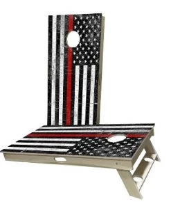 Skip's Garage Rustic USA Thin Red Line Cornhole Boards -Lawn Games Sales unnamed file 3447