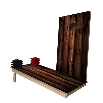 Skip's Garage Dark Wooden Panel Cornhole Boards 5 Skip's Garage Dark Wooden Panel Cornhole Boards - Image 3
