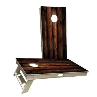 Skip's Garage Dark Wooden Panel Cornhole Boards 7 Skip's Garage Dark Wooden Panel Cornhole Boards - Image 5