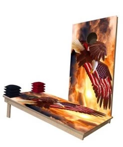Skip's Garage American Flag Bald Eagle Cornhole Boards -Lawn Games Sales unnamed file 3468