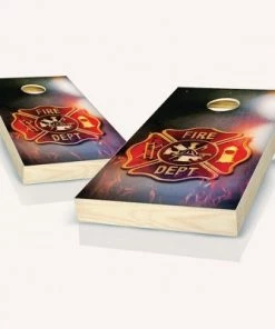 Skip's Garage Fire Badge Cornhole Board Set, Includes 2 Boards, 8 Bags + Optional Accessories -Lawn Games Sales unnamed file 3488