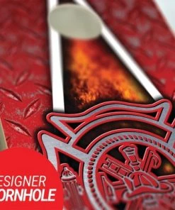 Skip's Garage Fireman Cornhole Board Set, Includes 2 Boards, 8 Bags + Optional Accessories