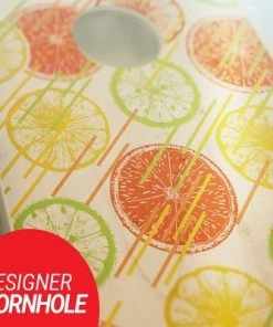 Skip's Garage Citrus Stain Cornhole Board Set, Includes 2 Boards, 8 Bags + Optional Accessories