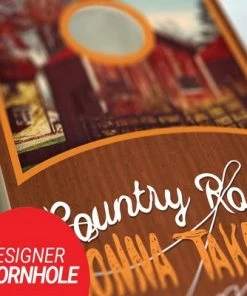 Skip's Garage Country Roads Cornhole Board Set, Includes 2 Boards, 8 Bags + Optional Accessories