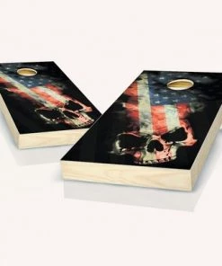 Skip's Garage American Flag Skull Cornhole Board Set, Includes 2 Boards, 8 Bags + Optional Accessories -Lawn Games Sales unnamed file 3620
