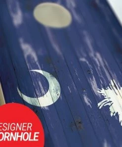 Skip's Garage South Carolina Distressed Cornhole Board Set, Includes 2 Boards, 8 Bags + Optional Accessories