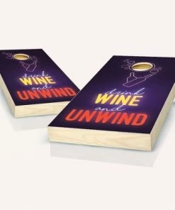 Skip's Garage Drink Wine And Unwind Cornhole Board Set, Includes 2 Boards, 8 Bags + Optional Accessories -Lawn Games Sales unnamed file 3717