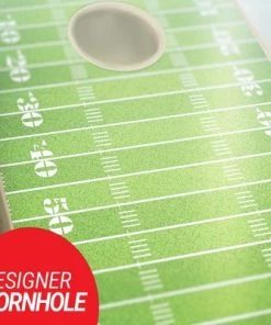 Skip's Garage Football Field Cornhole Board Set, Includes 2 Boards, 8 Bags + Optional Accessories