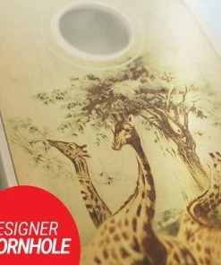 Skip's Garage Giraffe Cornhole Board Set, Includes 2 Boards, 8 Bags + Optional Accessories