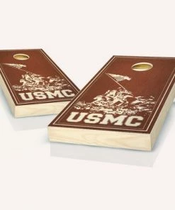 Skip's Garage Marines USMC Rosewood Cornhole Board Set, Includes 2 Boards, 8 Bags + Optional Accessories -Lawn Games Sales unnamed file 3940