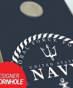 Skip's Garage US Navy Global Cornhole Board Set, Includes 2 Boards, 8 Bags + Optional Accessories