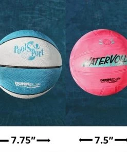 Dunn Rite Dunn-Rite PoolSport 2 In 1 Combination Volleyball & Basketball Stainless Combo Inground Pool Activity Set w/ Basketball Hoop, Volleyball Net, & Balls