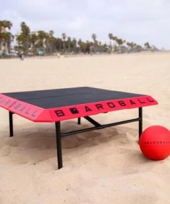 Boardball Sport Portable Foldable Durable Boardball Set with Rubberized Top Surface Board, Volleyball, and Compact Hand Pump, Red and Black -Lawn Games Sales unnamed file 4153