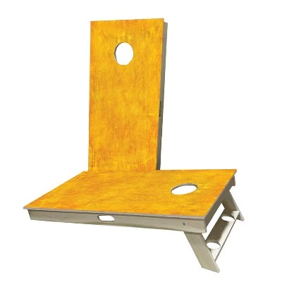 Skip's Garage Gold Wood Grain Cornhole Boards 8 Skip's Garage Gold Wood Grain Cornhole Boards - Image 6