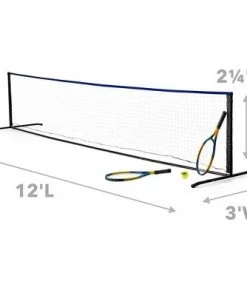 HearthSong Beginner's Portable Instant Street Tennis Game Set with Junior-Sized Net, Two Rackets and One Tennis Ball -Lawn Games Sales unnamed file 57