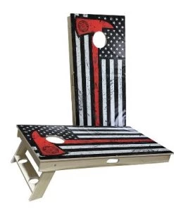 Skip's Garage USA Thin Red Line Axe Cornhole Boards -Lawn Games Sales unnamed file 599