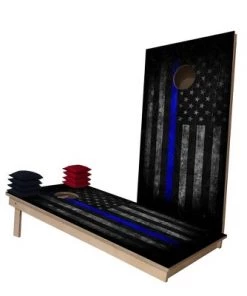 Skip's Garage Dark USA Thin Blue Line Cornhole Boards -Lawn Games Sales unnamed file 657