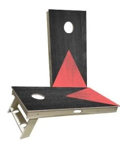 Skip's Garage Wood Grain with Red Cornhole Boards -Lawn Games Sales unnamed file 666