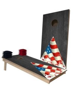 Skip's Garage Triangle American Flag Cornhole Boards -Lawn Games Sales unnamed file 669