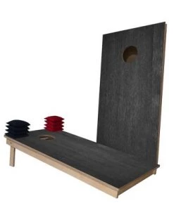 Skip's Garage Dark Gray Wood Grain Cornhole Boards -Lawn Games Sales unnamed file 681