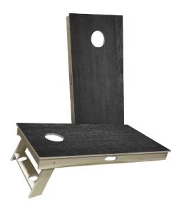 Skip's Garage Dark Gray Wood Grain Cornhole Boards -Lawn Games Sales unnamed file 683