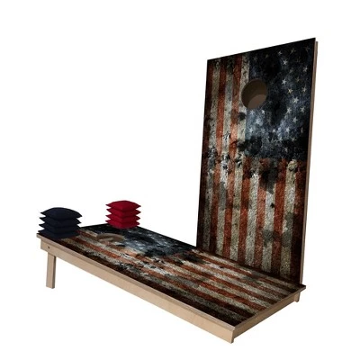 Skip's Garage American Flag Rustic Worn Cornhole Boards 5 Skip's Garage American Flag Rustic Worn Cornhole Boards - Image 3