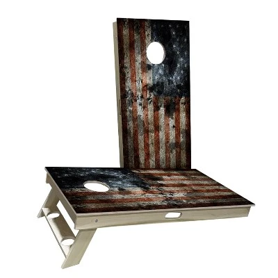 Skip's Garage American Flag Rustic Worn Cornhole Boards 8 Skip's Garage American Flag Rustic Worn Cornhole Boards - Image 6