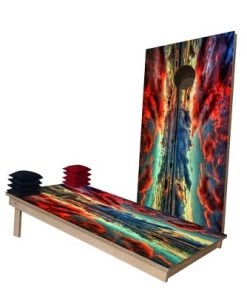 Skip's Garage Ocean Mirror Sunset Cornhole Boards -Lawn Games Sales unnamed file 855