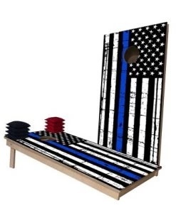 Skip's Garage USA Rustic Thin Blue Line Cornhole Boards -Lawn Games Sales unnamed file 873